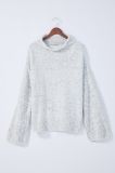 Women Sweater Chenille Yarn for Winter White and Black Blended