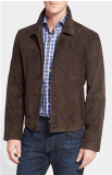 Wholesale Spring/Autumn Customerized Men's Zip Front Suede Jacket