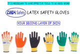 10 Gauge Polycotton Liner Latex Coted Safety Work Gloves