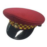 Custom High Quality Red Police Cap Military Visor Hat