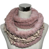 Fashion Faux Fur Infinity Scarf with Lace Decoration (YKY4368)