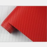 Red Color 1.52X30m Car Decorative Vinyl Film 3D Carbon Fiber