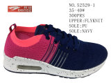 PU Outsole Fly Knit Upper Lady Sport Stock Shoes