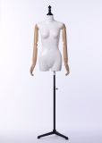 Bright White Female Mannequin (Half Body, Active Arms)
