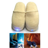 Electric LED Light Vibration Foot Massage Slippers