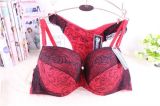 Beautiful Flower Printed with Nice Lace Trim Bra and Panty Set for Women (CSM020)