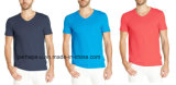 Wholesale Custom Slub Cotton Mens V-Neck T-Shirt