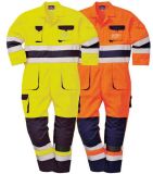 100% Cotton Safety Flame Fire Retardant Safety Workwear Clothes Overall Suit, Winter Offshore Fireproof Fr Working Ripstop Coverall for Oil