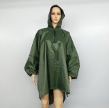 Polyester PVC Rain Poncho Motorcycle Raincoat with Reflective Tape