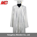 Shiny Graduation Cap and Gown White