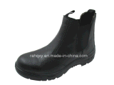 Split Embossed Leather Safety Shoes with Mesh Lining (HQ01019)