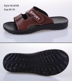 Fashion PU Leather Slipper, EVA Sole Men Slide Sandal