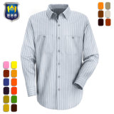 Striped Long Sleeve Formal Dress Work Shirt Office Uniform