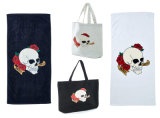100% Cotton Beach Towel with Skull Printed