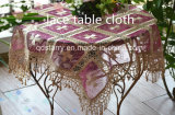 5119 Red Voile Coffee Voile Fabric Lace Table Cloth