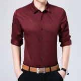 Long Sleeve Men Shirts with Thermo Print Fringe Pattern