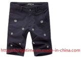 Men's 100%Cotton Solid Walkshort with Embroidery (RTP14090)