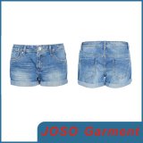 Hot Selling 100% Cotton Girls Denim Hot Shorts (JC6024)