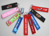 Promotion Cloth Fabric Embroidery Keyring with Logo