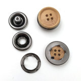 Covered with Wood Metal Prong Snap Button Wooden Snap Buttons