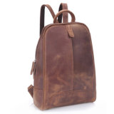 Daily Use Handmade Crazy Horse Leather School Bag Backpack for Student