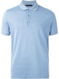 Men's Blue Silk-Cotton Blend Classic Polo Shirt