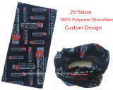 China Factory Produce Customized Design Fullover Print Black Polyester Multifunctional Neck Tubular Scarf