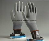 Cheap Lightweight Gray PU Palm Work Gloves