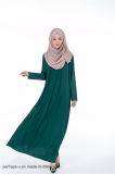 High Quality Muslim Long-Sleeved Chiffon Opaque Shirt Collar Dress