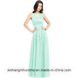 Chiffon Lace Long A Line Zipper-up Floor Length Bridesmaid Dresses