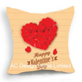 Happy Square Happy Valentine's Day Design Decor Fabric Cushion W/Filling