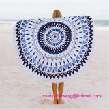 100% Cotton Round Printed Beach Towel with Tassels