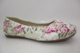New Design Embroidery Upper Girls Soft Flat Shoes Ballet Shoe
