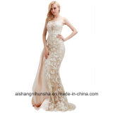 Elegant Applique Sleeveless Evening Dress Sexy Tulle Prom Gown
