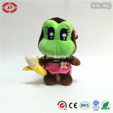 Fashion Green Frog with Banana Plush Soft with Hoody Toy
