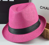Fashion Basic Colourful Paper Straw Fedora Tribly Hat