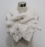 Lady Fashion Polyester Faux Fur Lace Scarf (YKY4365A-4)