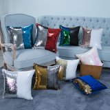 Full-Scale Sequin Embroidery Decorative Cushion/Pillow with Stripe Pattern (MX-01)