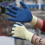 Nmsafety 10g Polyester Liner Coated Crinkle Latex Hand Grip Glove