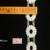 4cm Narrow Hollow out Flower Lace with Double Lines, Vail Fringe Hme862