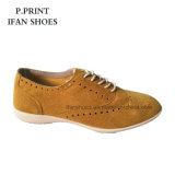 Fashion Lady Casual Dress Shoes Suede Leather Camel Color