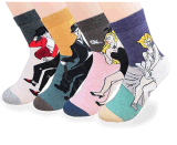 Custom Fashionable Lady or Man Figure Ankle Sock in Various Designs and Sizes