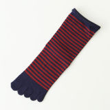 Vivid Zebra-Stripe cotton Antistatic Five Toe Socks