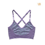 New Arrival Sexy Floral Embroidery Sports Bra for Women