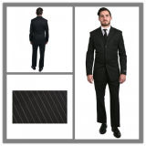 Elegant Custom Made Italian Style Black Striped Fashion Suits for Men
