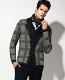 50%Wool 50%Acrylic ODM Vintage Jacquard Cardigan Man Sweater