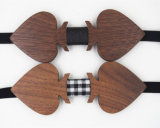 Walnut Wood Costom Men Women Bow-Tie Cravat Wholesale Elastic Band Wooden Bow Tie