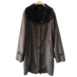 Dark Brown Suede Coat Fully Lined with Faux Fur Lining