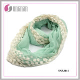 High Quality Wild Stitching Lace Voile Infinity Scarf (SNSJ011)