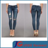 Ripped Denim Leg Women 's Jeans Sport Skinny Pants (JC1372)